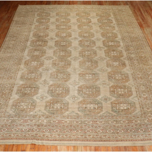 Mid 20th Century Vintage Large Zabihi Collection Afghan Tribal Ersari Rug - 10'7" x 14'11" For Sale - Image 5 of 12