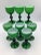 A fantastic and rare set of 8 vintage mini Carlo Moretti Green/white cordial shot glasses. They are perfect for doing a...