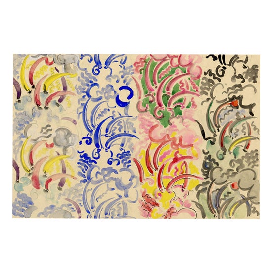 Jean Mary Ogilvie, Art Deco Abstract Pattern Design, 1930s, Gouache For Sale