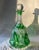 Mid 19th Century Large Antique German Emerald Green Cut-to-Clear Crystal Decanter For Sale - Image 12 of 18