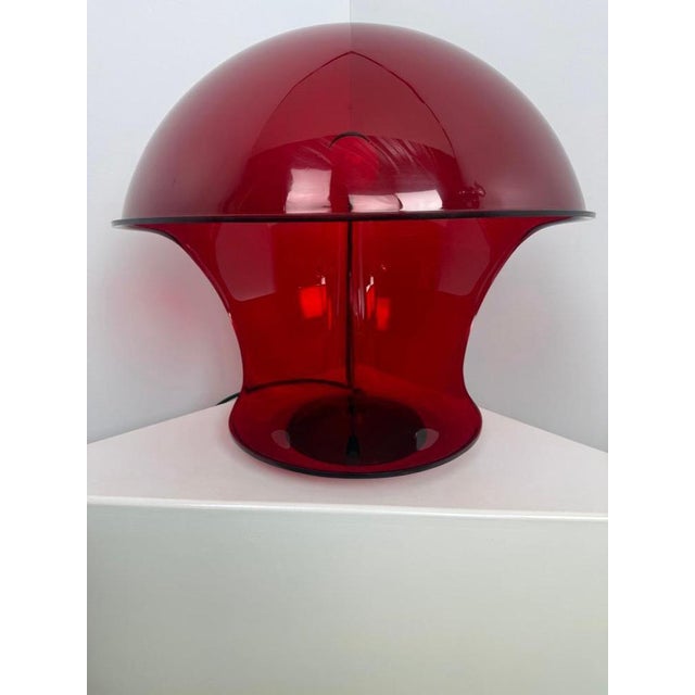 Transparent Red Foglia Lamp attributed to Elio Martinelli for Martinelli Luce, 1960s For Sale - Image 12 of 18