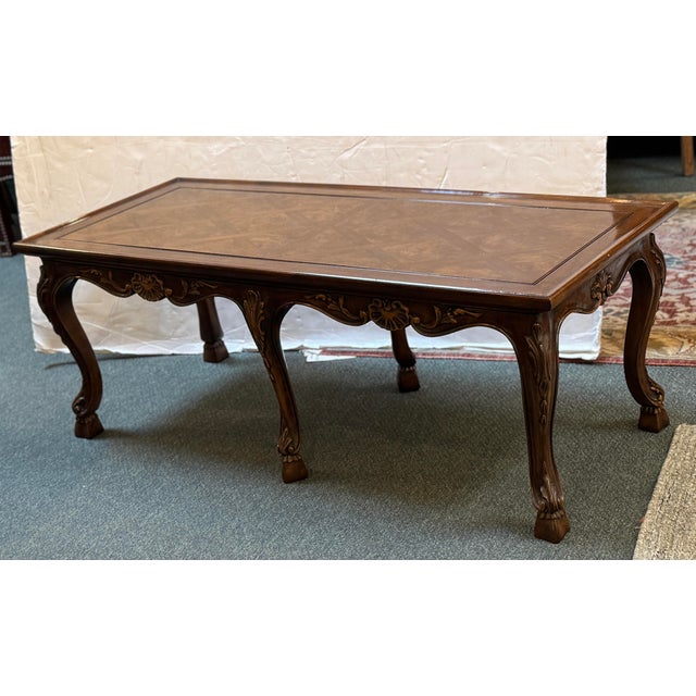 Karges Furniture Co. Vintage Parquetry Inlaid Coffee Table Chairish