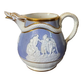Antique 19th Century Ridgway Porcelain Dolphin Form Cream Jug For Sale