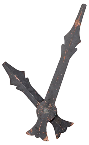 Large Antique French Clock Tower Hands in Copper