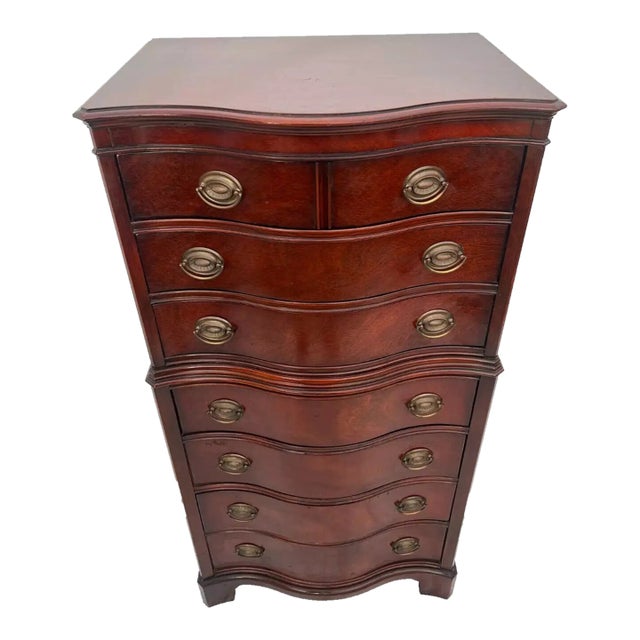 1960s Vintage Drexel Travis Court Lingerie Dresser Chest Seven Drawers Hepplewhite For Sale