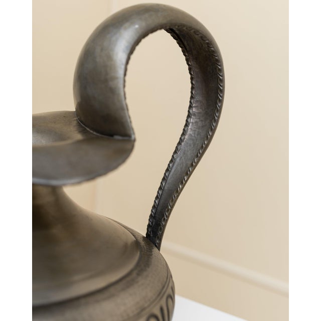 Tin Jug and Plate from Mazzuco Artigianale, Italy, 1940s, Set of 2 For Sale - Image 3 of 11