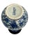 Chinoiserie Chinoiserie Blue White Porcelain Vase on Wooden Base For Sale - Image 3 of 6