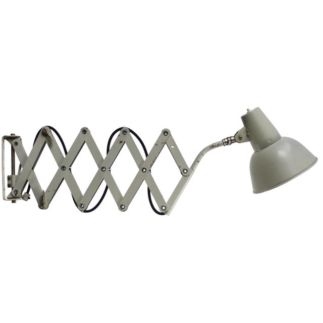Mid-Century Grey Metal Scissor Sconce from SIS, Germany For Sale - Image 5 of 5