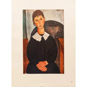 1947 After Amedeo Modigliani "Portrait a La Collerette" Original Parisian Lithograph