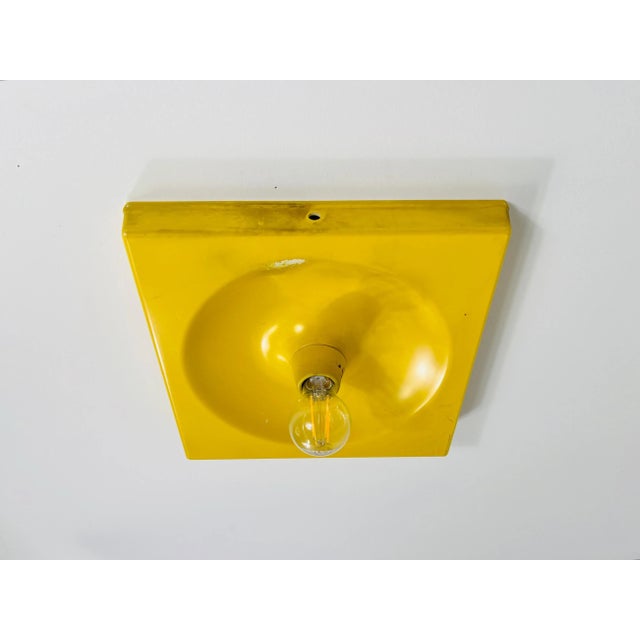 Yellow Flush Mount or Wall Lamp by Klaus Hempel for Kaiser Leuchten, 1970s For Sale - Image 4 of 9