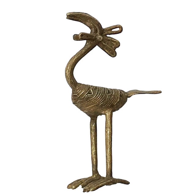 Metal Lobi Tribe Bronze Bird Burkina Faso Africa 6" H For Sale - Image 7 of 7