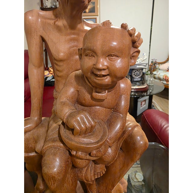 Mid-Century Balinese Modernist Hand-Carved Hardwood Sculpture Attributed to Ketut Rodja For Sale - Image 10 of 12