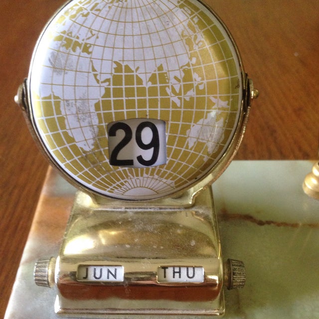 Vintage Marble/Brass Perpetual Desk Calendar Chairish