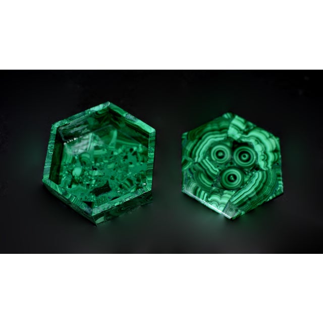 Natural Malachite Box With Bullseyes - 2010s For Sale - Image 9 of 11