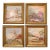 Vintage Hand Painted Porcelain Tiles by M Singer - Set of 4 For Sale