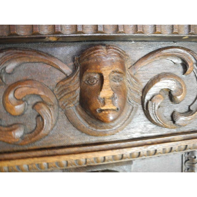 Brown Vintage Art Deco Eagle Ornate Desk, 1920s For Sale - Image 8 of 18