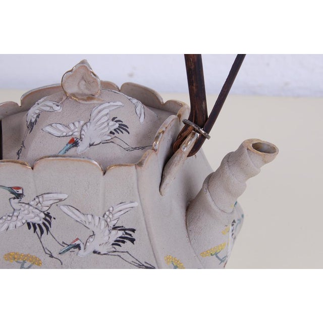 Ceramic Oriental Tea Service in Hand-Painted Porcelain, Set of 9 For Sale - Image 7 of 18