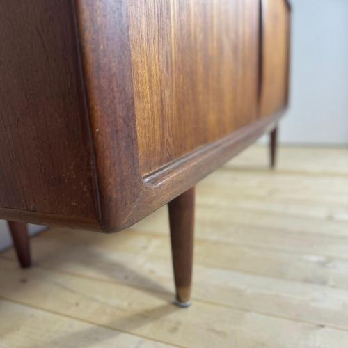 Wood Mid-Century Teak Sideboard with Retractable Doors, 1960s For Sale - Image 7 of 11