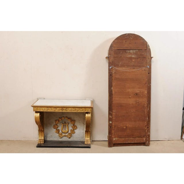 Johan Martin Berg Swedish Neoclassical Carved and Giltwood Console With Mirror - 2 Pieces For Sale - Image 4 of 13