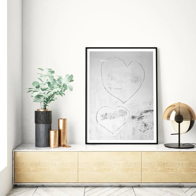 Contemporary Minimalist 'Modern Love' Hearts Print, Neutral Black and White Abstract Art, Large 30 X 45" Fine Art Photography Print For Sale In Boston - Image 6 of 9