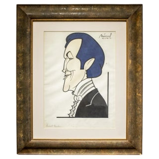 Mármol, Portrait of John Barrymore, 1939, Ink on Paper, Framed For Sale