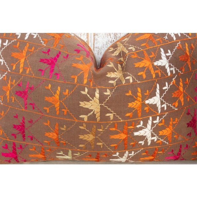 Early 21st Century Zia Antique Indian Folk Lumbar Pillow For Sale - Image 5 of 10