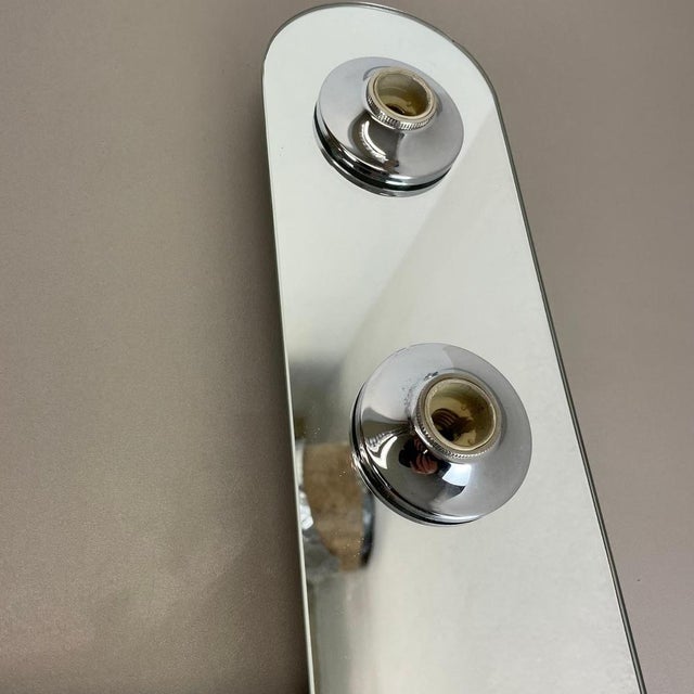 Pop Art Space Age Silver Mirror Wall Light by Eglo Light, Germany, 1980s For Sale - Image 13 of 18