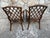 English Pair of Vintage Diamond Lattice Backed Bent Arm Chairs For Sale - Image 3 of 7