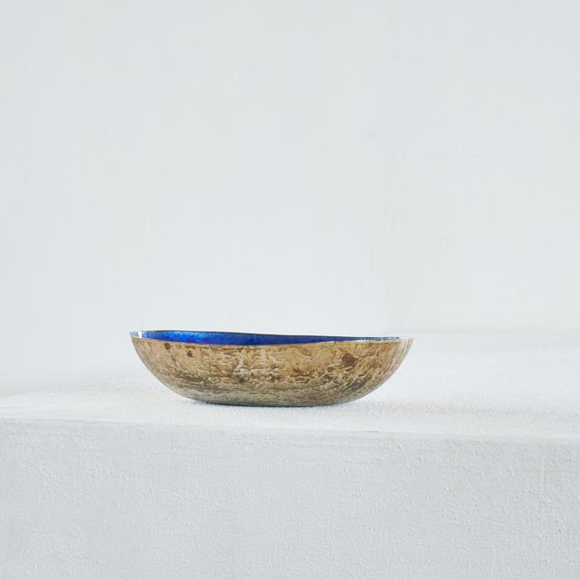 1950s Hand-Hammered Enameled Bowl from Valenti, Italy, 1960s For Sale - Image 5 of 11
