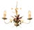 Vintage Metal Floral Chandelier, France, 1970s For Sale