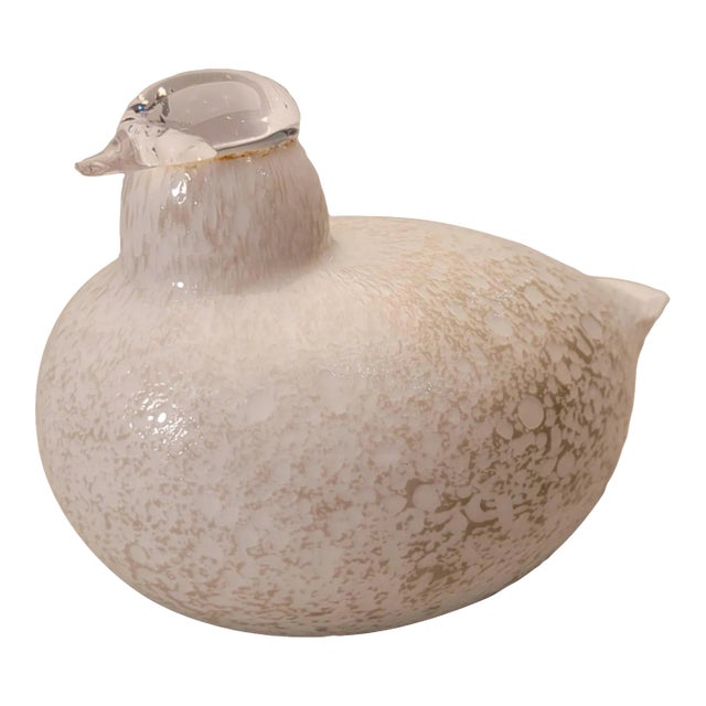 Late 20th Century Hand Blown Art Glass Bird Sculpture For Sale