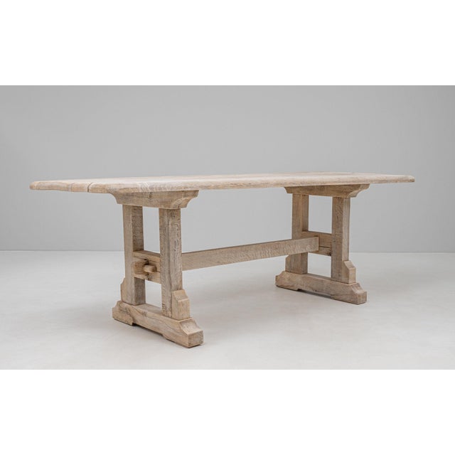 Wood Mid 20th Century France Tan Wood Dining Table For Sale - Image 7 of 10