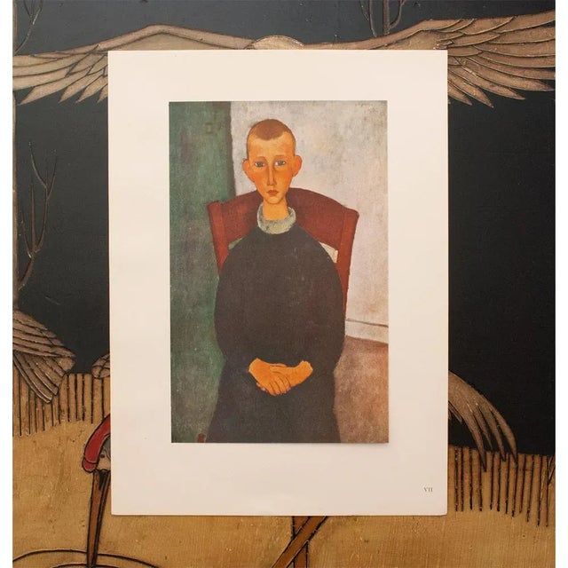 A stunning rare large vintage offset lithograph, full-color print, of portrait of "Le Gosse Du Concierge" (The Son of the...