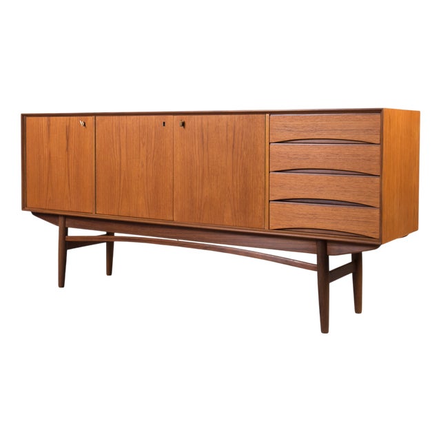 Scandinavian Teak Sideboard attributed to Gustav Bahus, 1960s For Sale