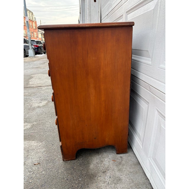 Early American Colonial Revival Chest of Drawers | Vintage Wooden Dresser | Mid Century Solid Wood Bedroom Dresser | Vintage Maple Dresser For Sale - Image 4 of 12