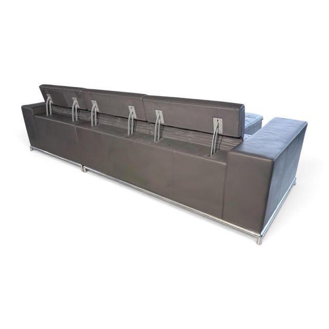 DS-7 Corner Sofa with Ottoman in Grey Leather from de Sede, 2000s, Set of 3 For Sale - Image 6 of 7