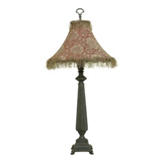 Large Metal Bronze Finish Table Lamp For Sale