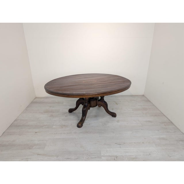 Antique Oval Coffee Table in Mahogany with Marquetry For Sale - Image 14 of 15