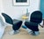 Verner Panton System 1-2-3 Swivel Chairs Design Verner Panton, 1973 Brushed aluminum base Black leather upholstery Made by...