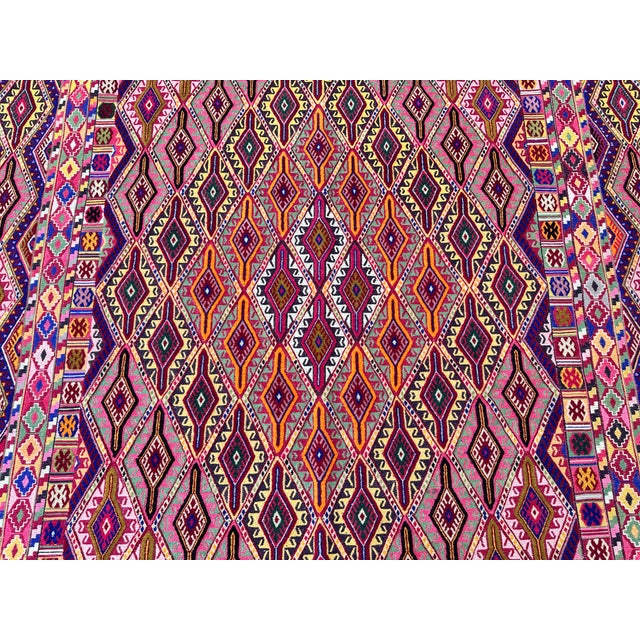 Multicolor Mushwani Maimana Hand-Woven Kilim Rug - 6'7" X 9'2" For Sale - Image 12 of 16