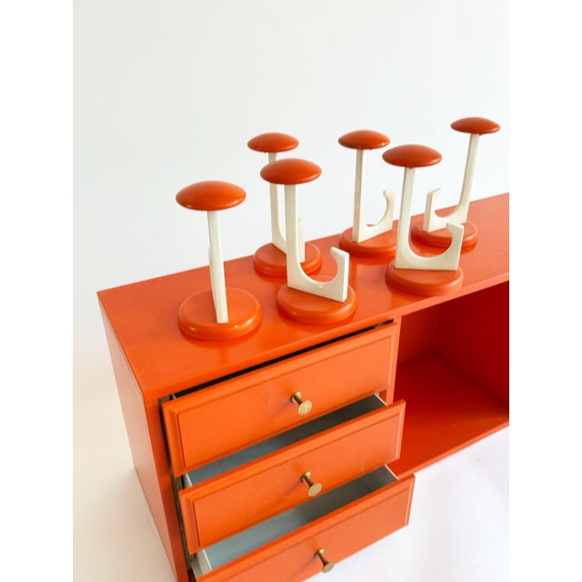 1980s Vintage Orange Lacquered Coat Rack from Schönbuch, 1980s For Sale - Image 5 of 11