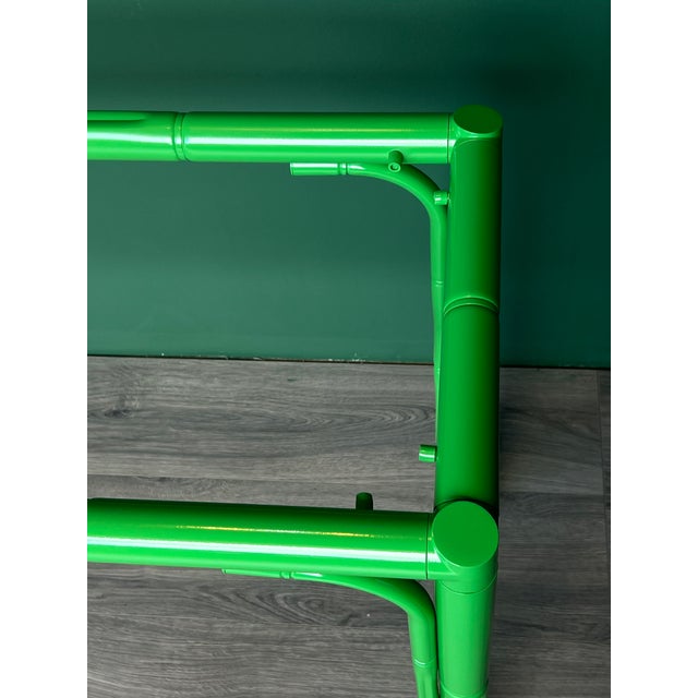 Late 20th Century Faux Bamboo High Gloss Green Lacquered Console For Sale - Image 14 of 16