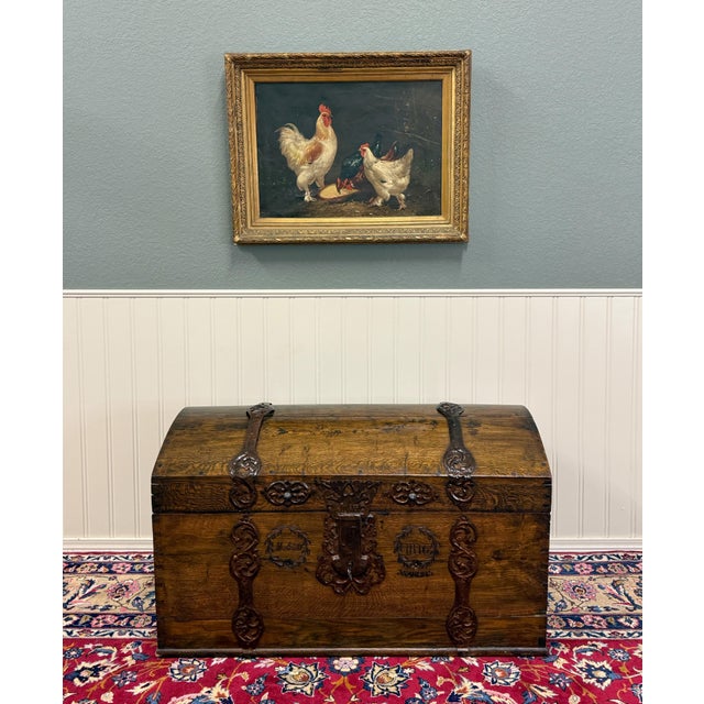 BEAUTIFUL Antique Danish Trunk, Chest, Blanket Box, Coffer, or Coffee Table with Lift-Top Storage~~HIGHLY CARVED~~Early-...
