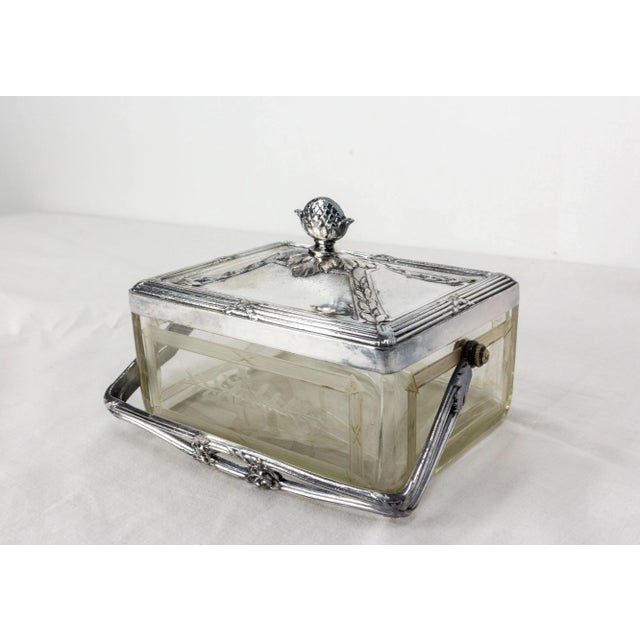Napoleon III Glass and Metal Box, 1890s For Sale - Image 3 of 10