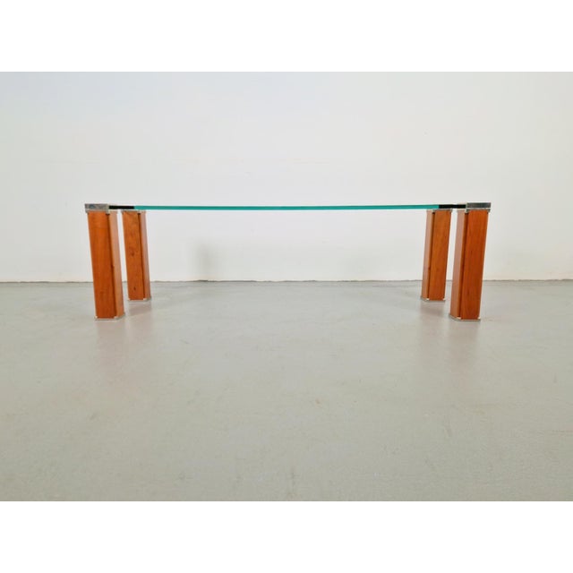 Pioneer T66 Cherry Wood & Glass Side Table from Peter Ghyczy, 1980s For Sale - Image 3 of 16