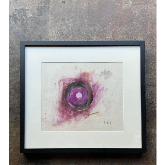 Vintage Boho Original Geometric Abstract on Paper For Sale - Image 4 of 11