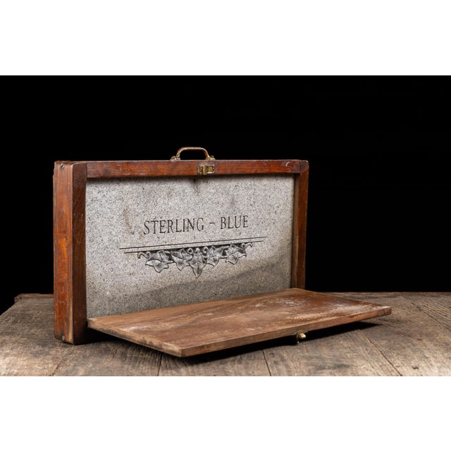 Mid 20th Century C Schergers Sons Sterling Blue Headstone Salesman Sample For Sale - Image 4 of 14
