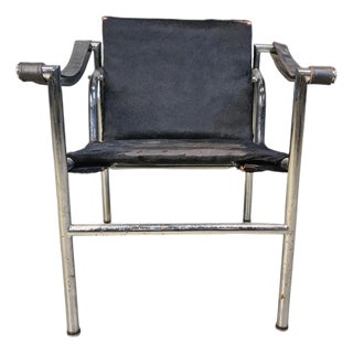 LC-1 Chair in Black Ponyskin by Le Corbusier for Cassina, 1970s For Sale