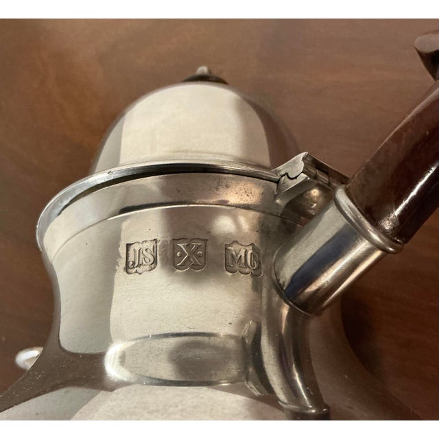 Wood Vintage John Somers Brazil Pewter Teapot/Server - Polished For Sale - Image 7 of 11