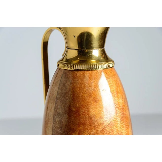 Aldo Tura Aldo Tura Lacquered Goatskin & Brass Thermos 1960s For Sale - Image 4 of 11